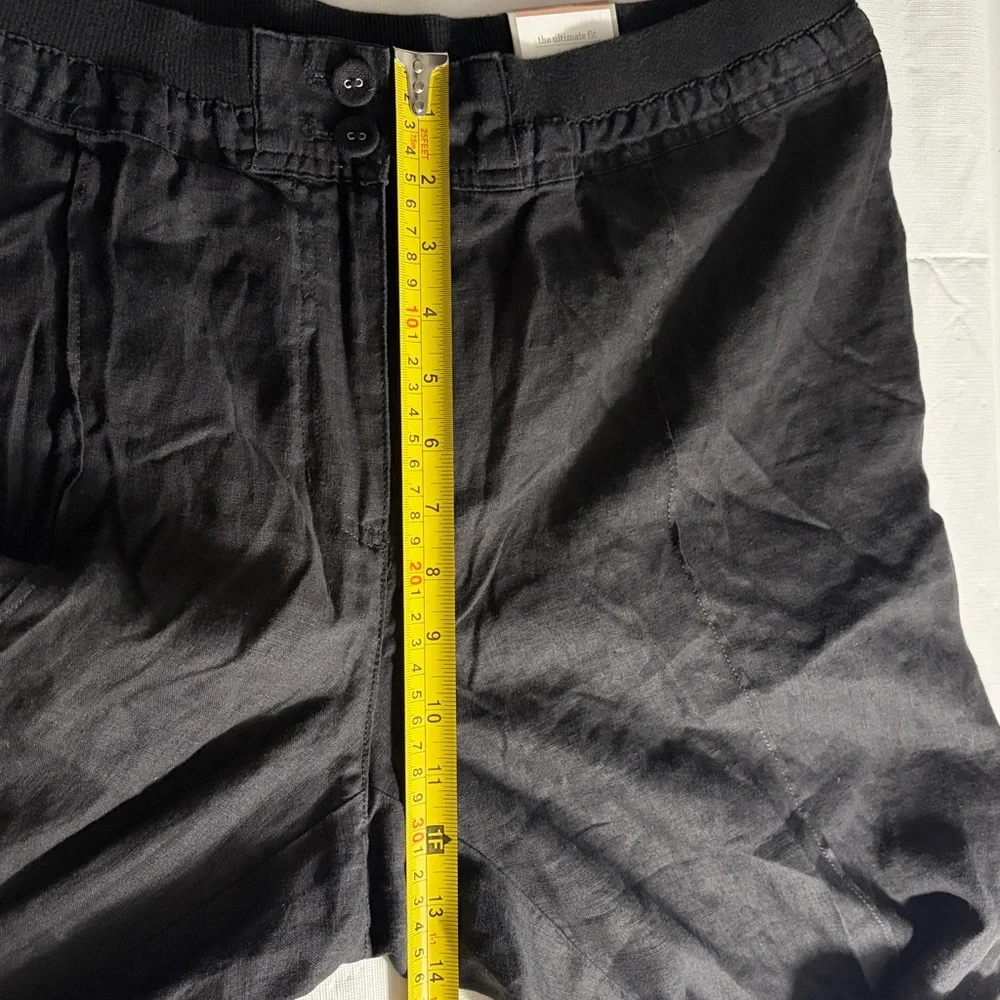 Chico’s NEW The Ultimate Fit Black Linen Cropped Pants Size 2.5 or L or 14